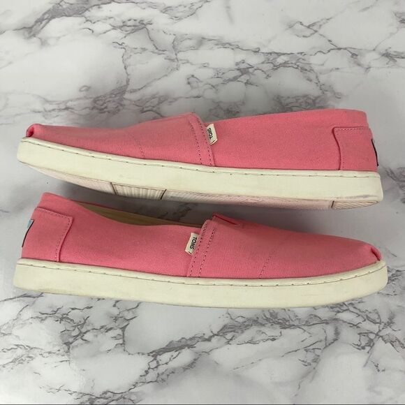 Toms Pink Bubble Gum Canvas Belmont Alpargata Slip On Shoes Youth 5 NWOB - Picture 6 of 8